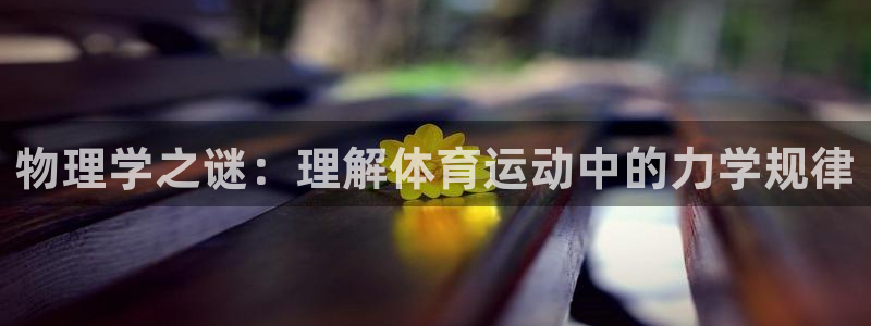 意昂4体育2：物理学之谜：理解体育运动中的力学规律
